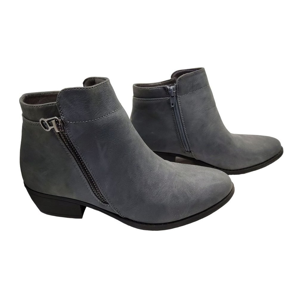 ingaro womens double side zip "mace" 1.5" heel boots.